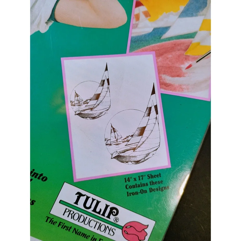 Vintage Tulip Shaded Iron On Transfers Tropical Collection Sailboats‎ ST 30